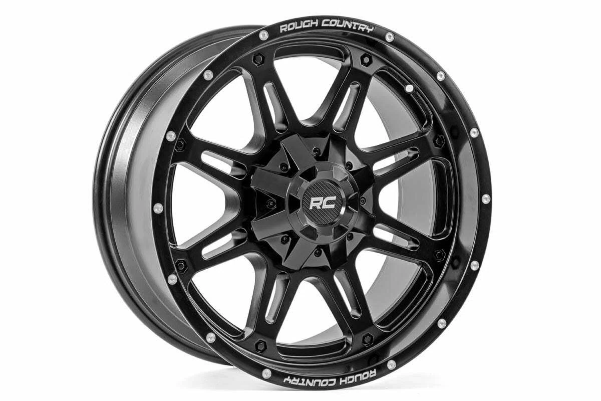 Rough Country 94 Series Wheel Matte Black 20x10 6x5.5_6x135 -18mm 94201012